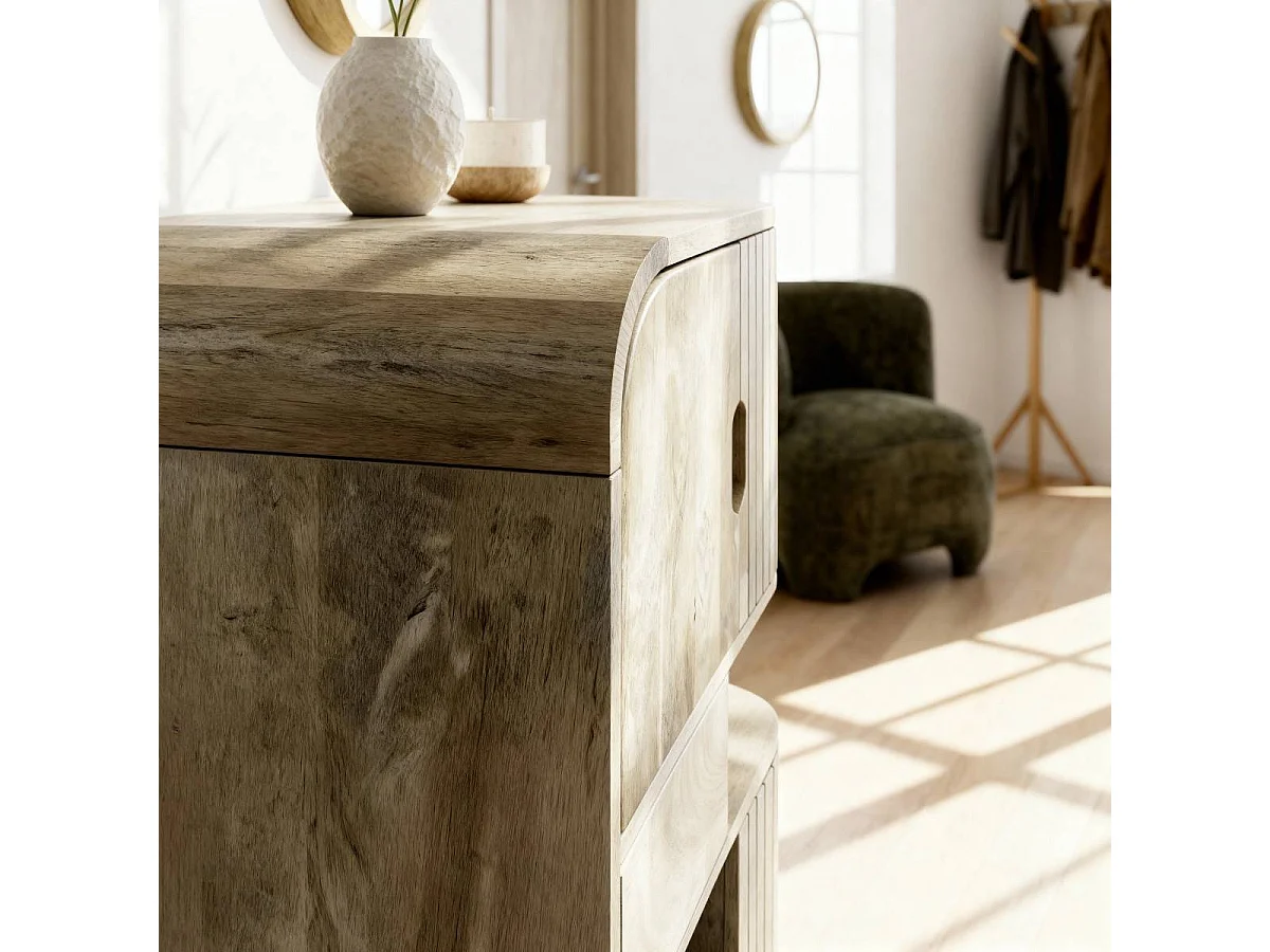 Buffet haut en bois de manguier clair Yoni