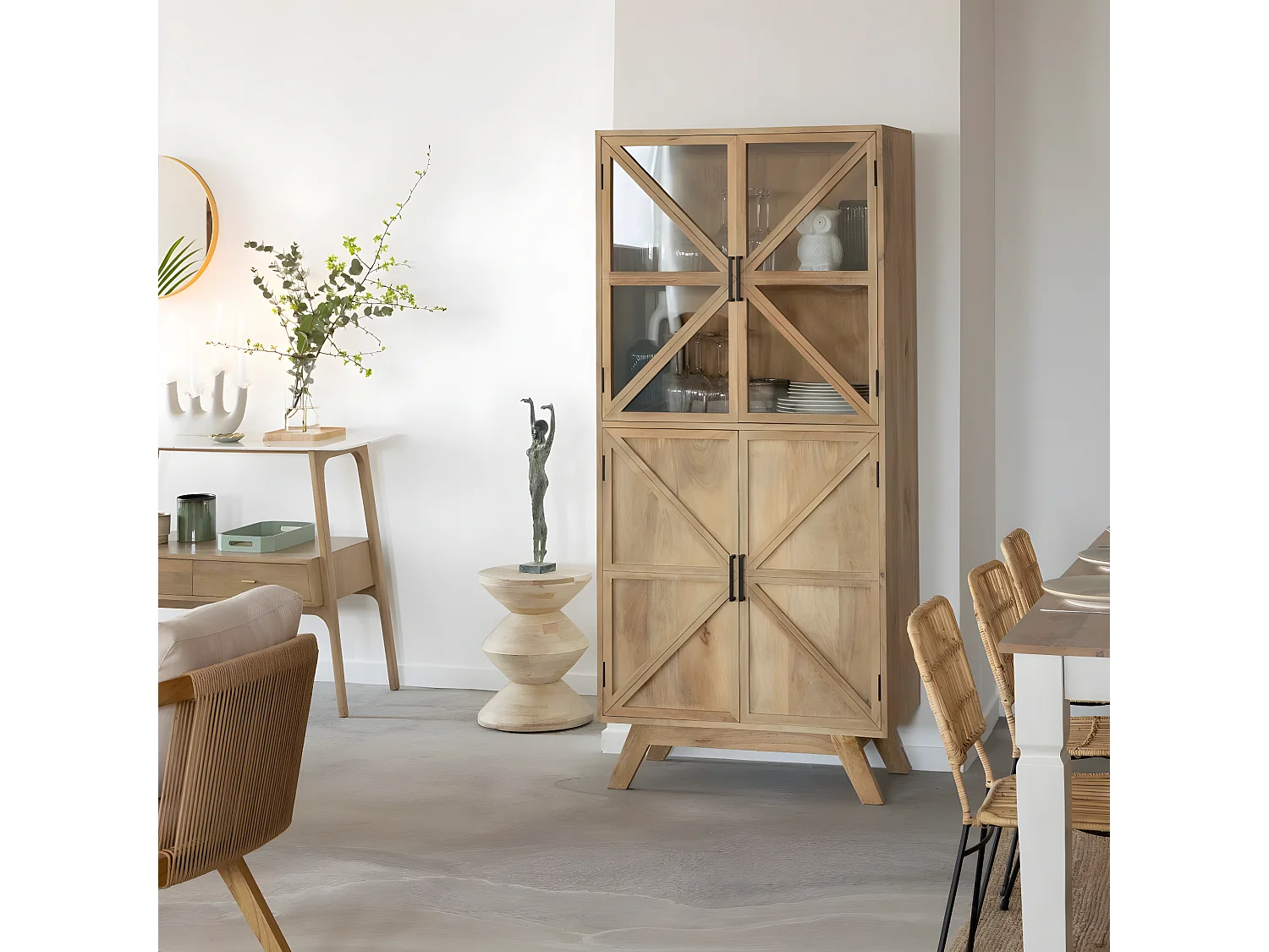 Vitrine en bois de manguier Thalia