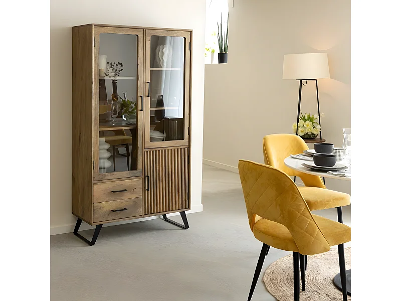 Vitrine Haute en bois de de manguier Joy