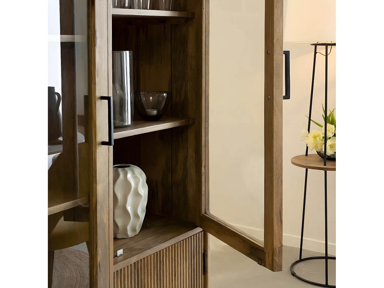 Vitrine Haute en bois de de manguier Joy