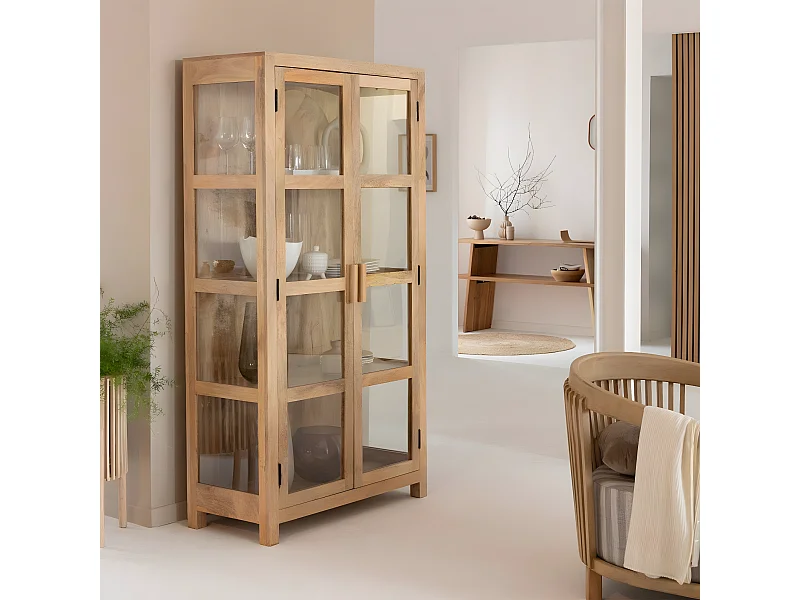 Vitrine en bois de manguier Amaris
