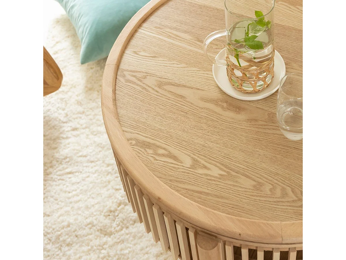 Table basse ronde  en bois de pin Vénus