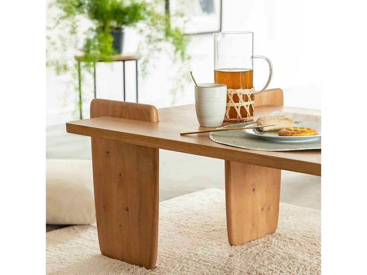 Table basse rectangle en bois d'acacia Zola