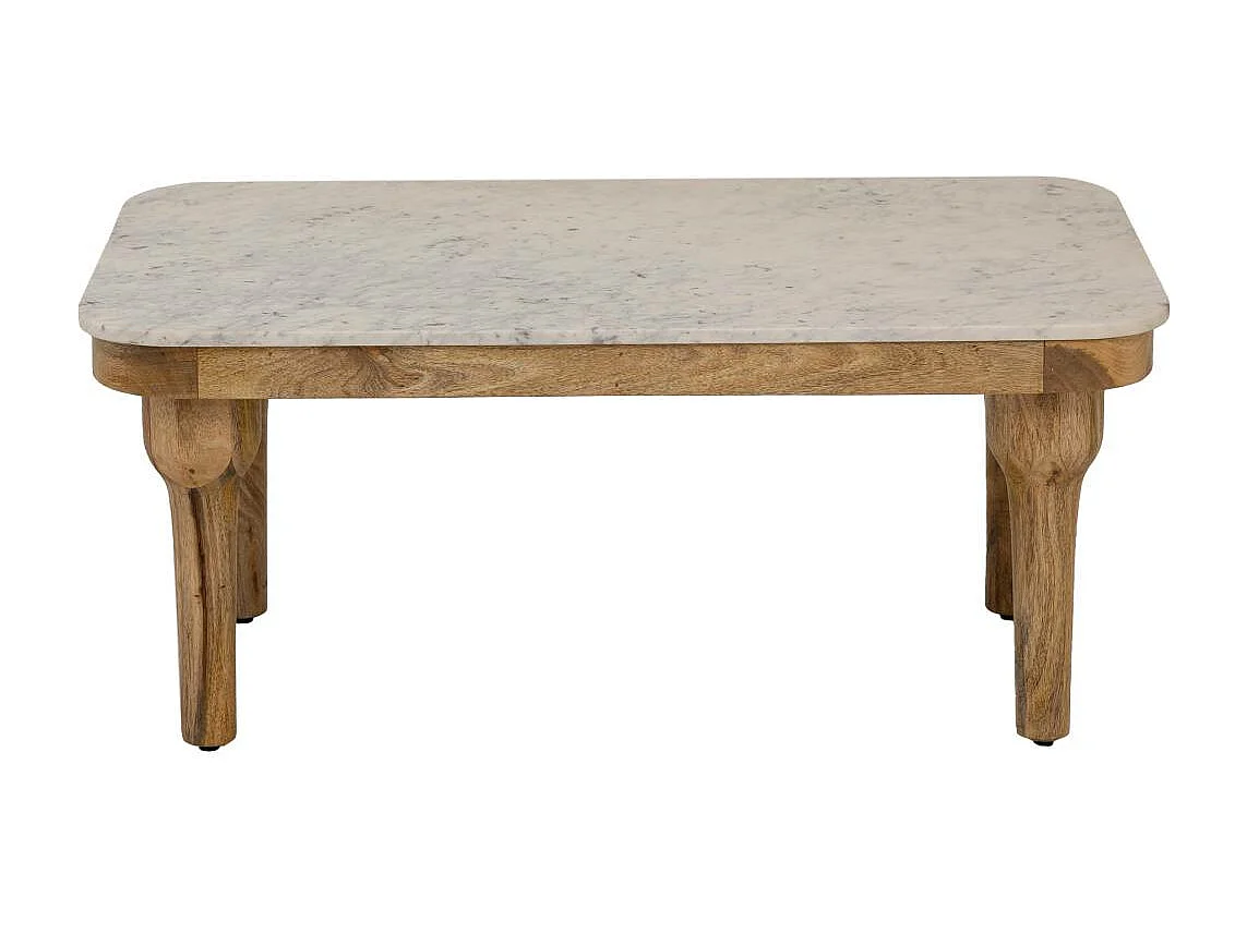 Table basse en marbre et en bois d'acacia Calix
