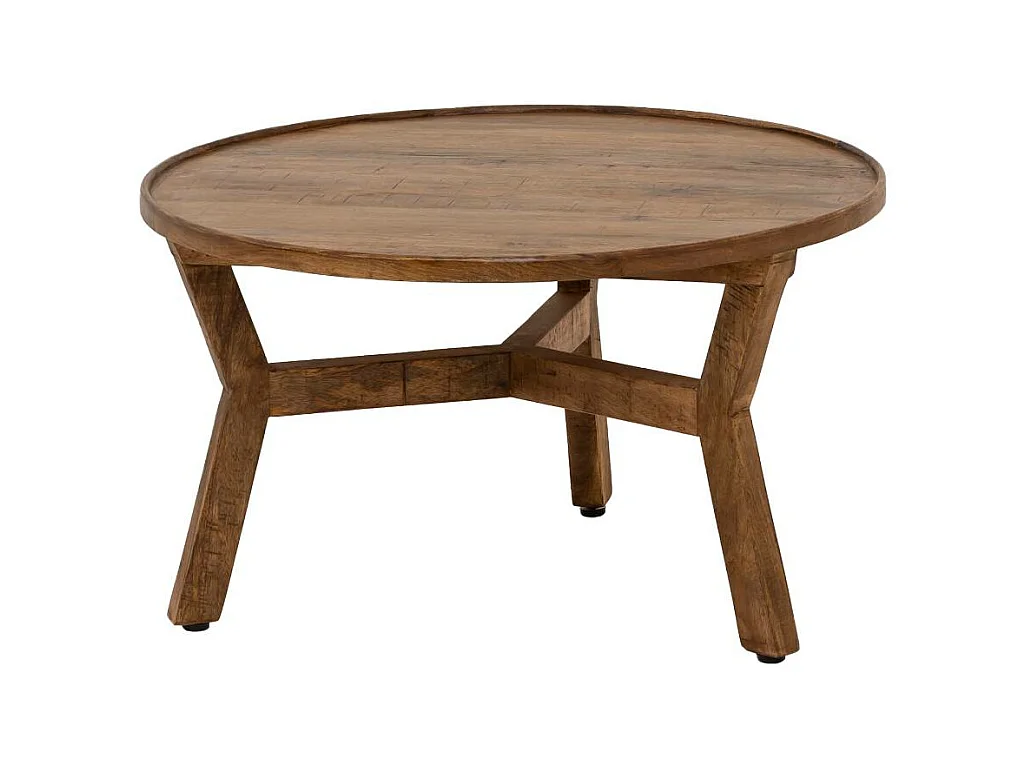 Table basse ronde en bois de manguier Elara