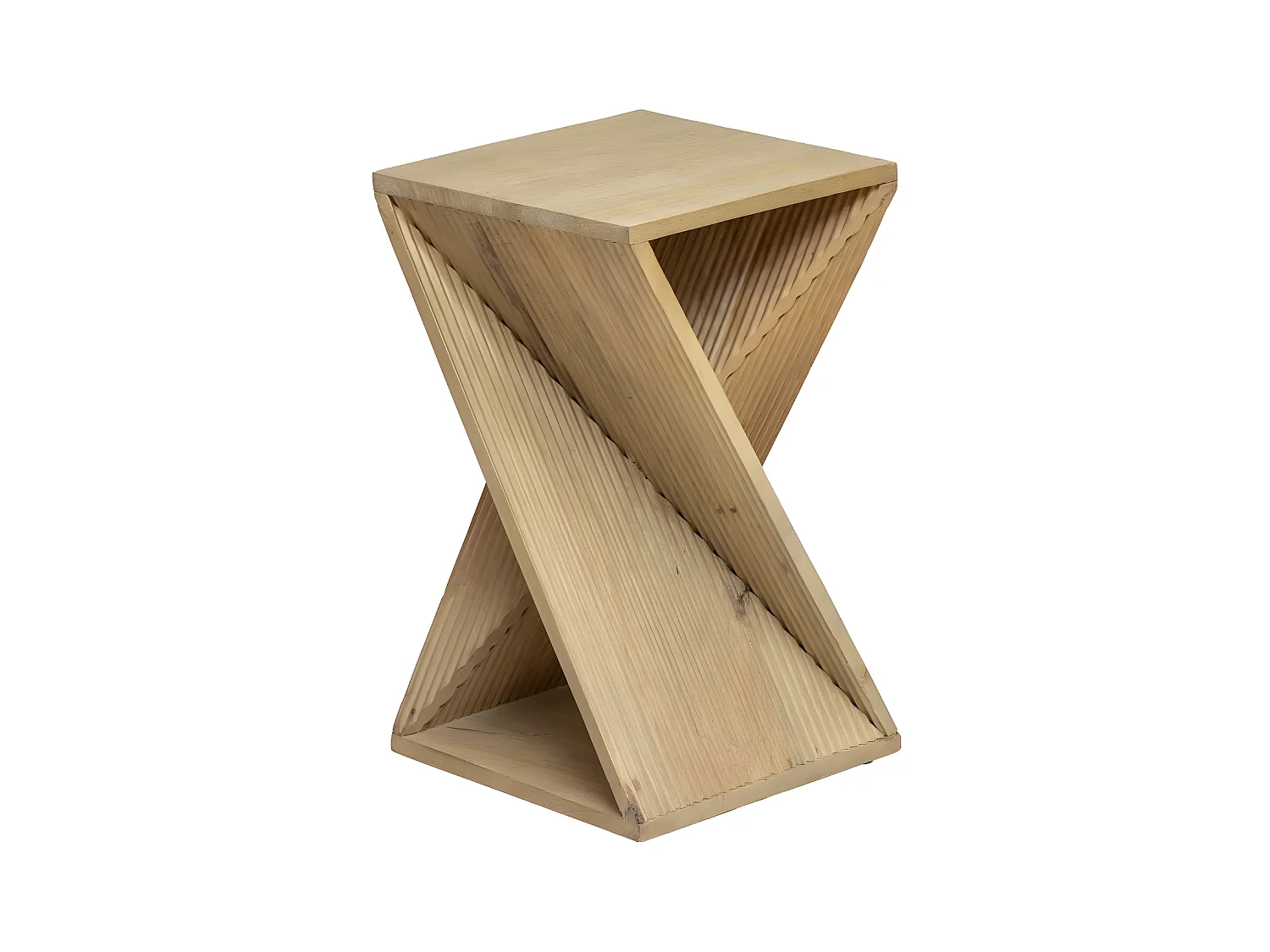 Mesa auxiliar de madera de mango Amara con forma de reloj de arena