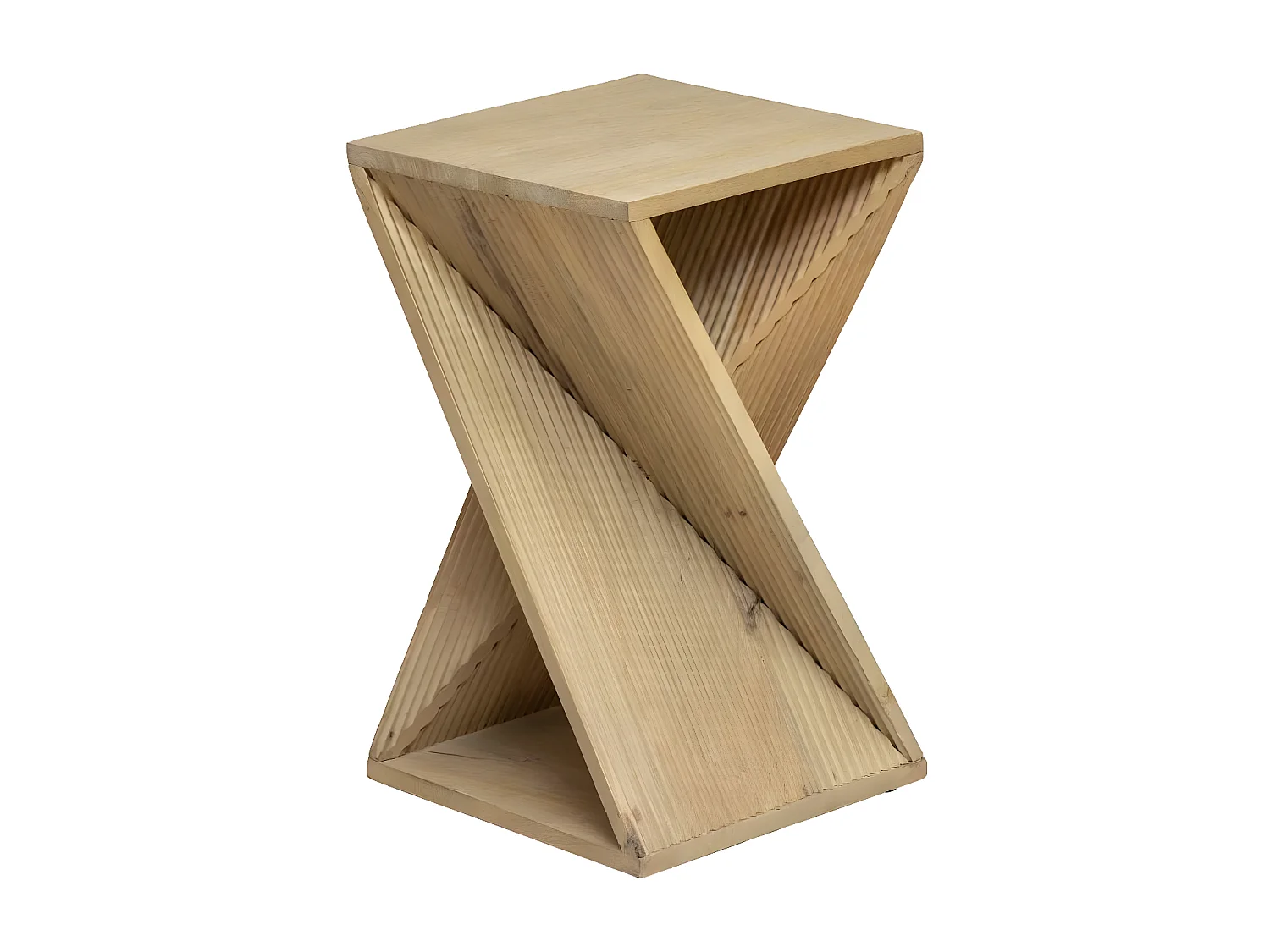 Mesa auxiliar de madera de mango Amara con forma de reloj de arena