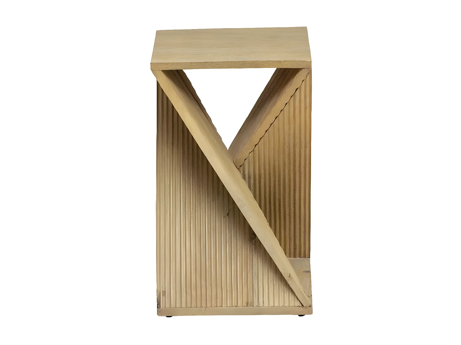 Mesa auxiliar de madera de mango Amara con forma de reloj de arena