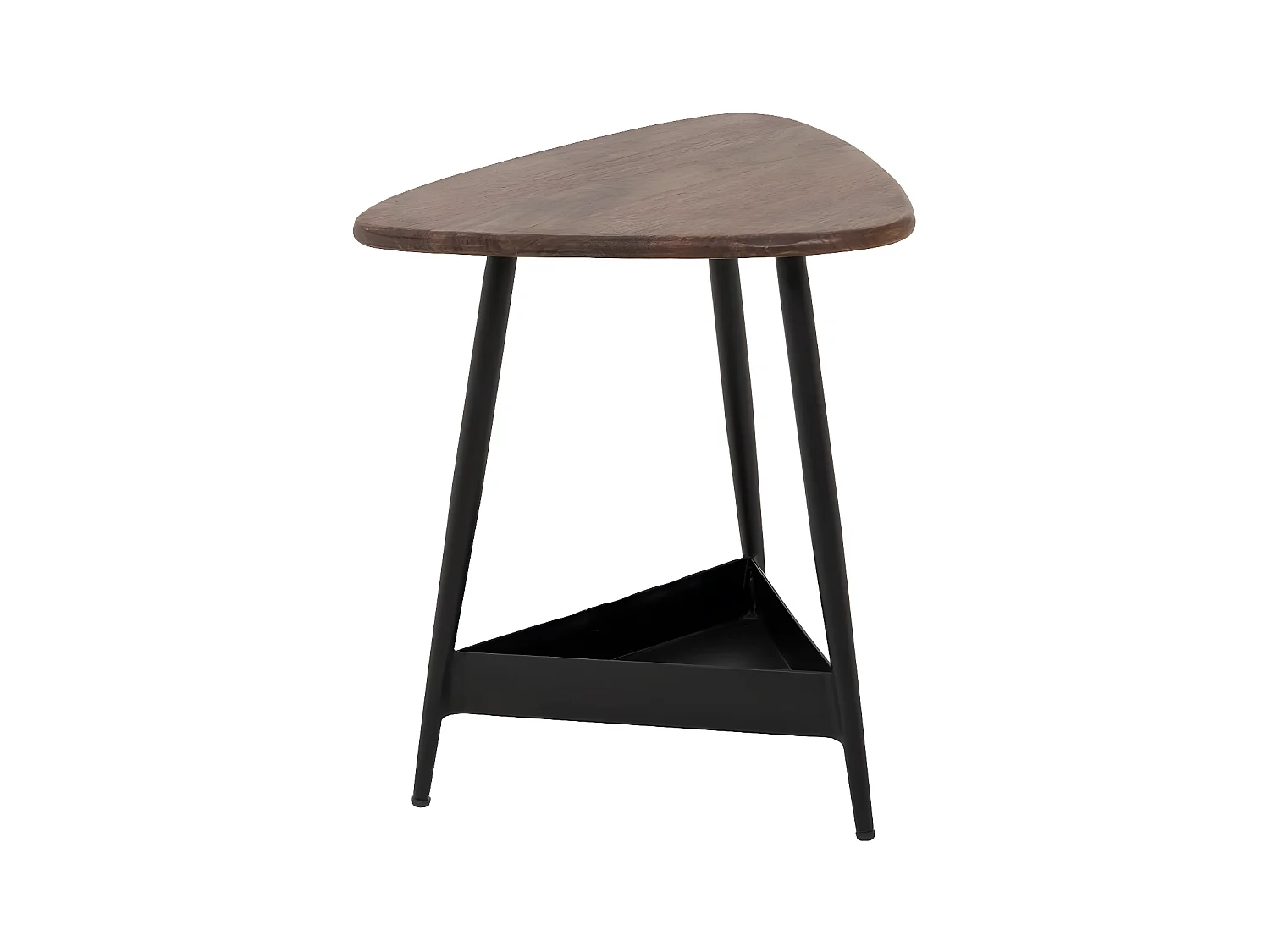Mesa auxiliar de madera de mango y metal negro Tilian - Made in Meubles