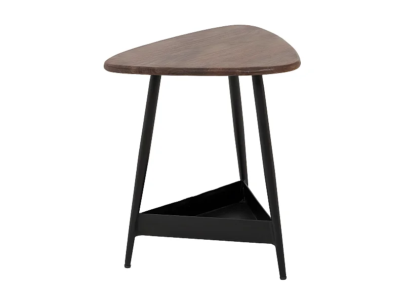 Mesa auxiliar de madera de mango y metal negro Tilian - Made in Meubles