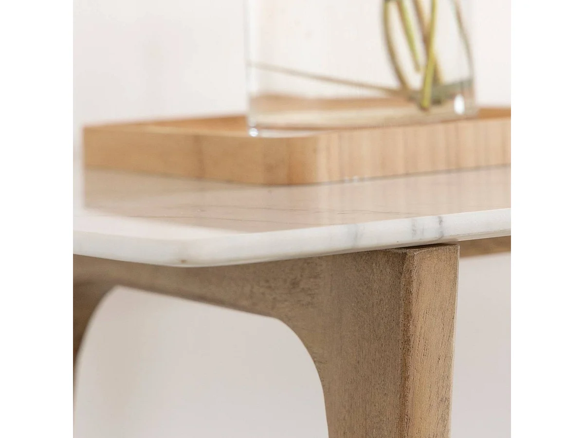 Console en bois de manguier et marbre Hari