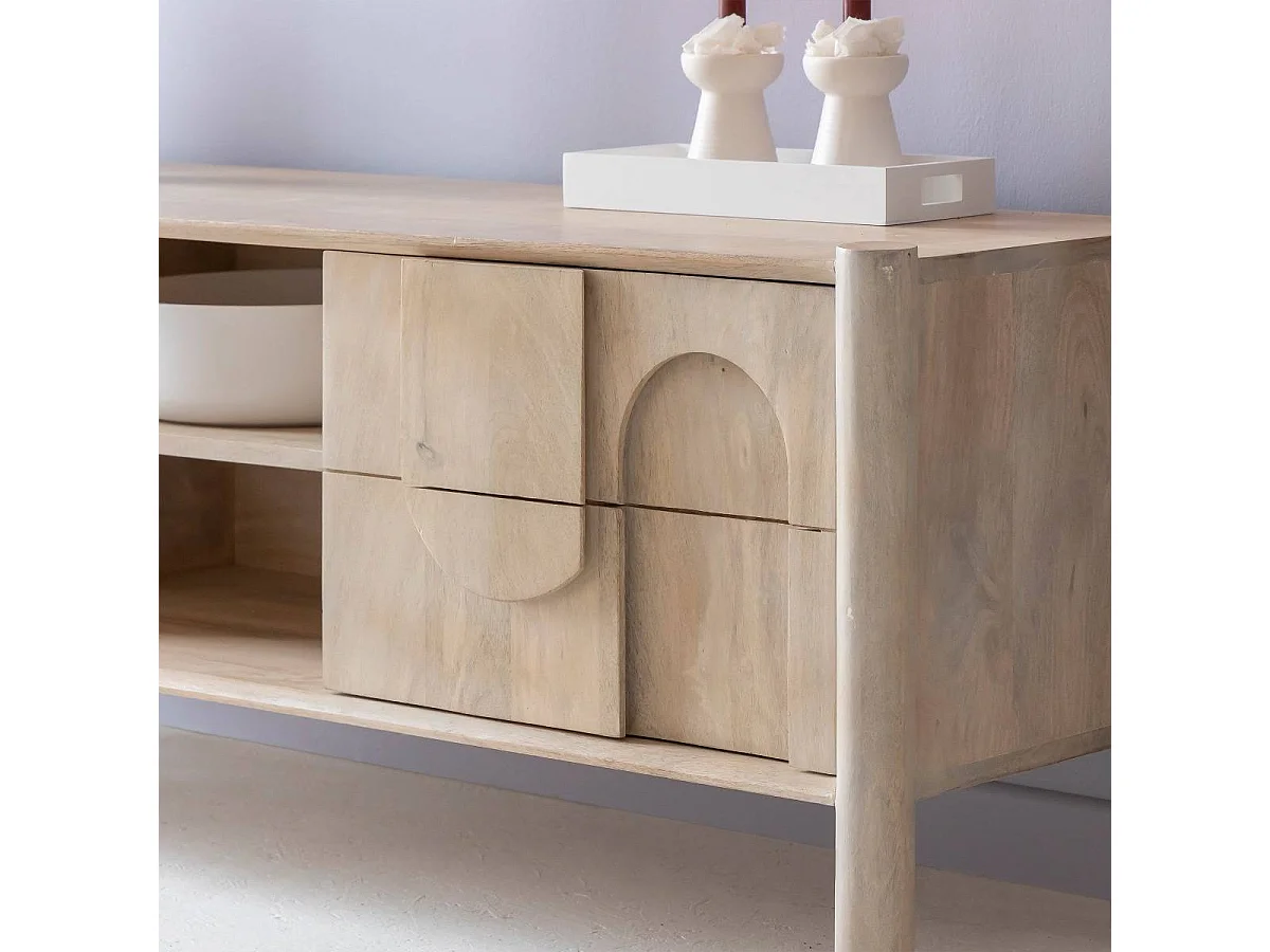 Meuble TV en bois de manguier Tysia