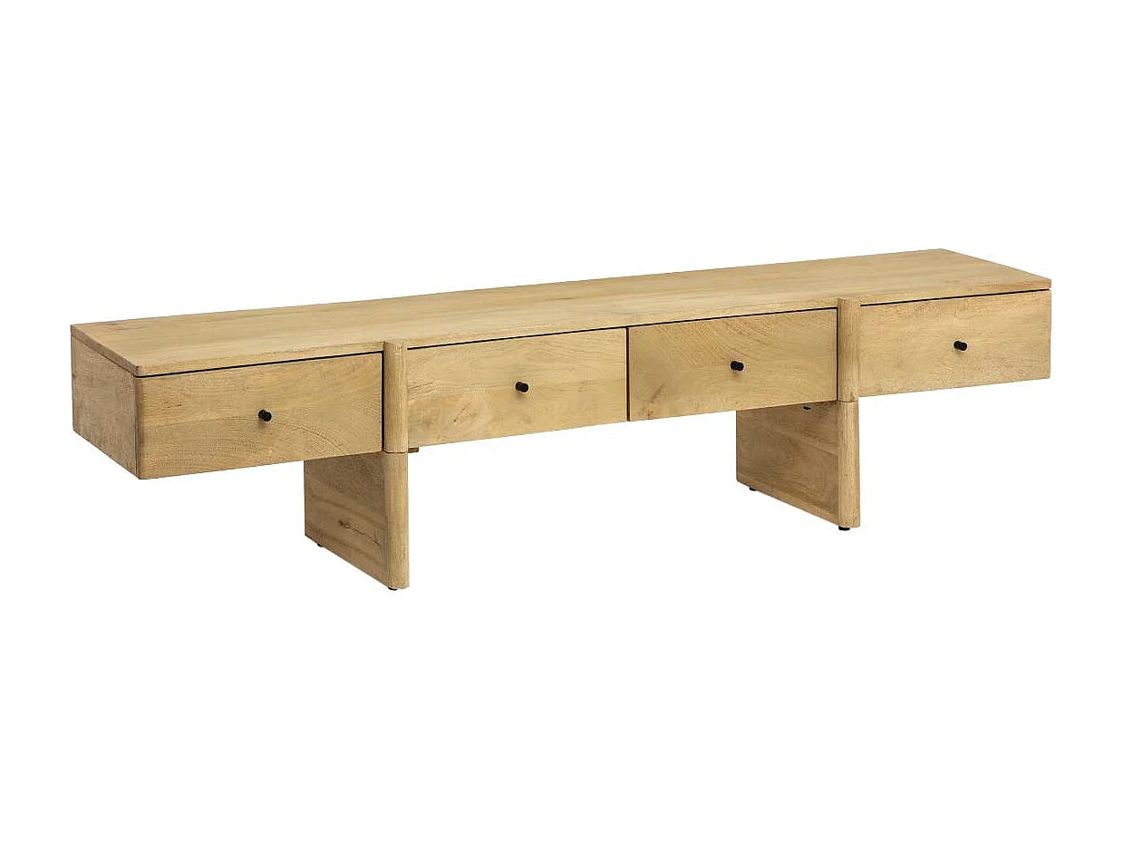 Meuble TV en bois de manguier 4 tiroirs Amara