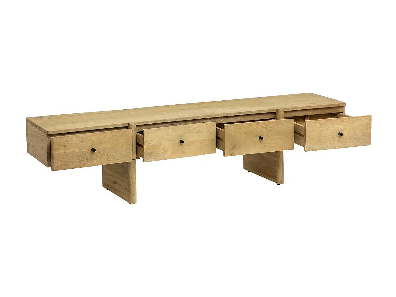 Meuble TV en bois de manguier 4 tiroirs Amara