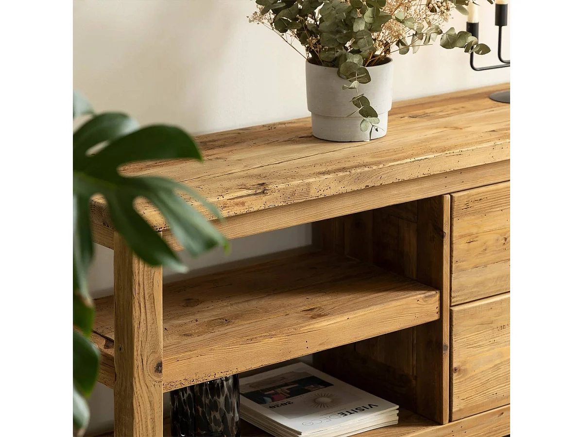 Meuble TV en bois de pin recyclé Blaise