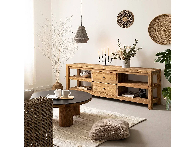 Meuble TV en bois de pin recyclé Blaise