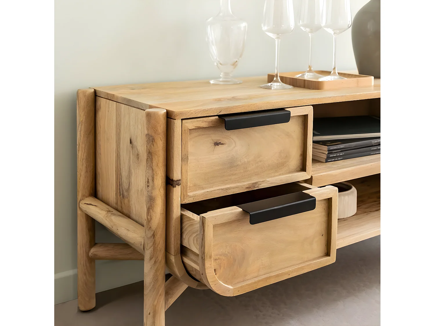 Meuble TV en bois de manguier Nova