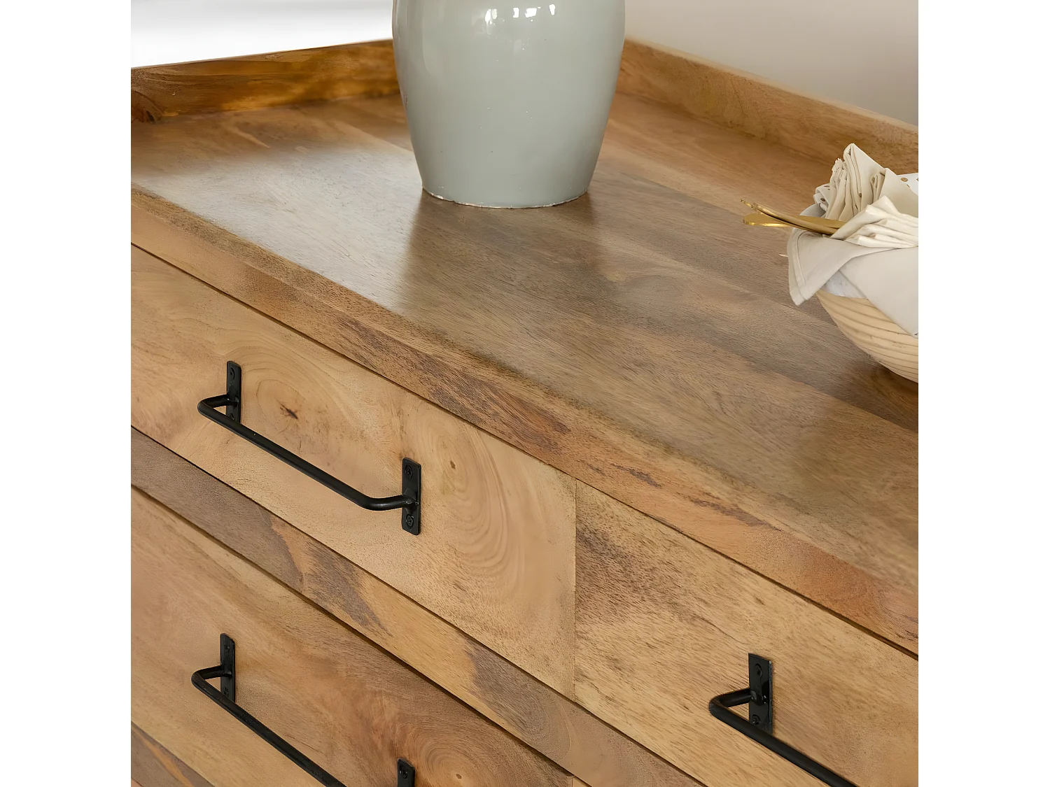 Commode en bois de manguier 6 tiroirs Dolly