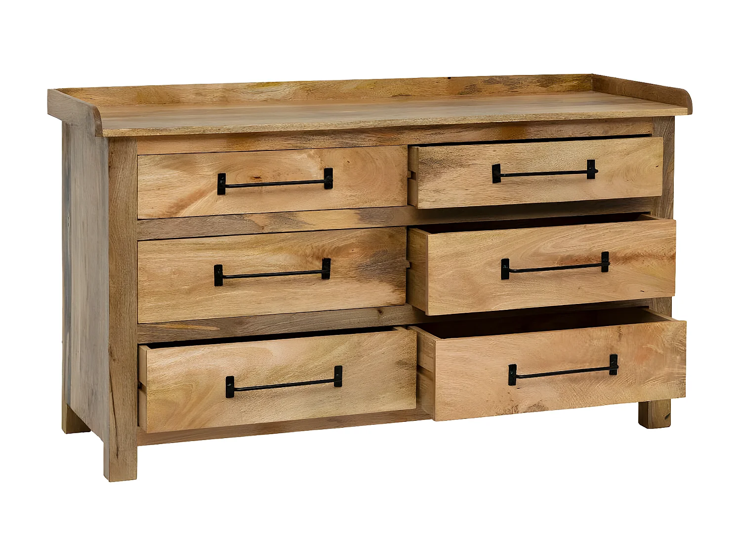 Commode en bois de manguier 6 tiroirs Dolly