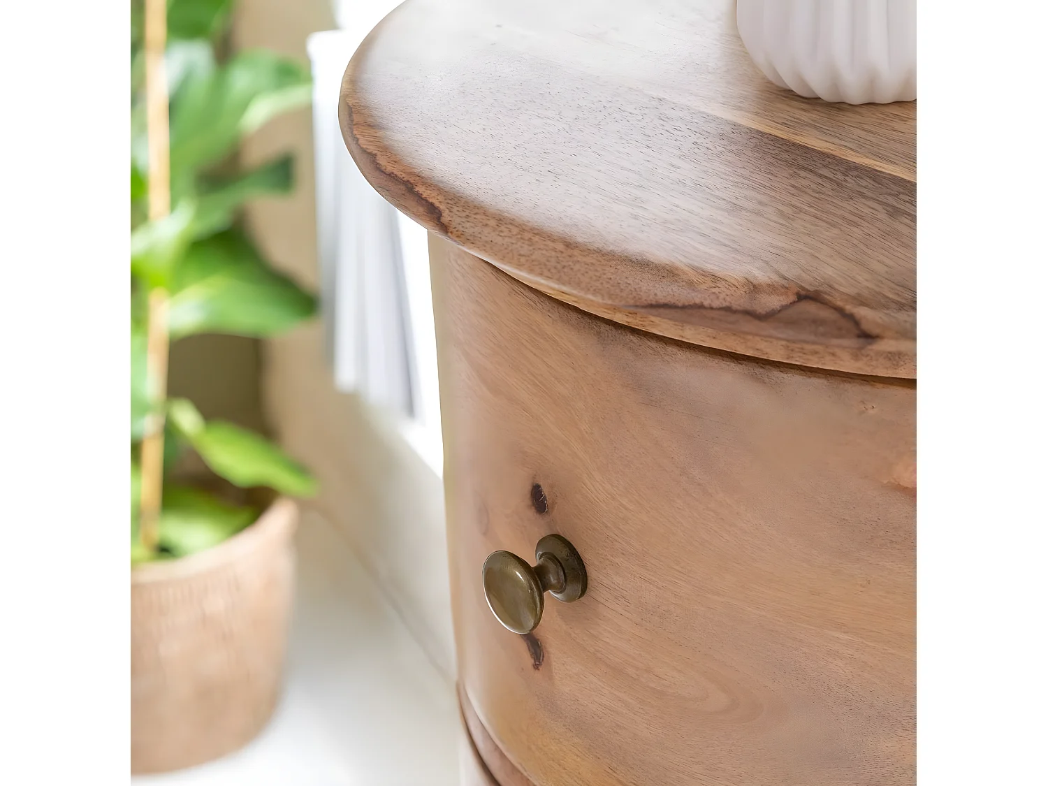 Chiffonnier rond en bois de manguier Maëva