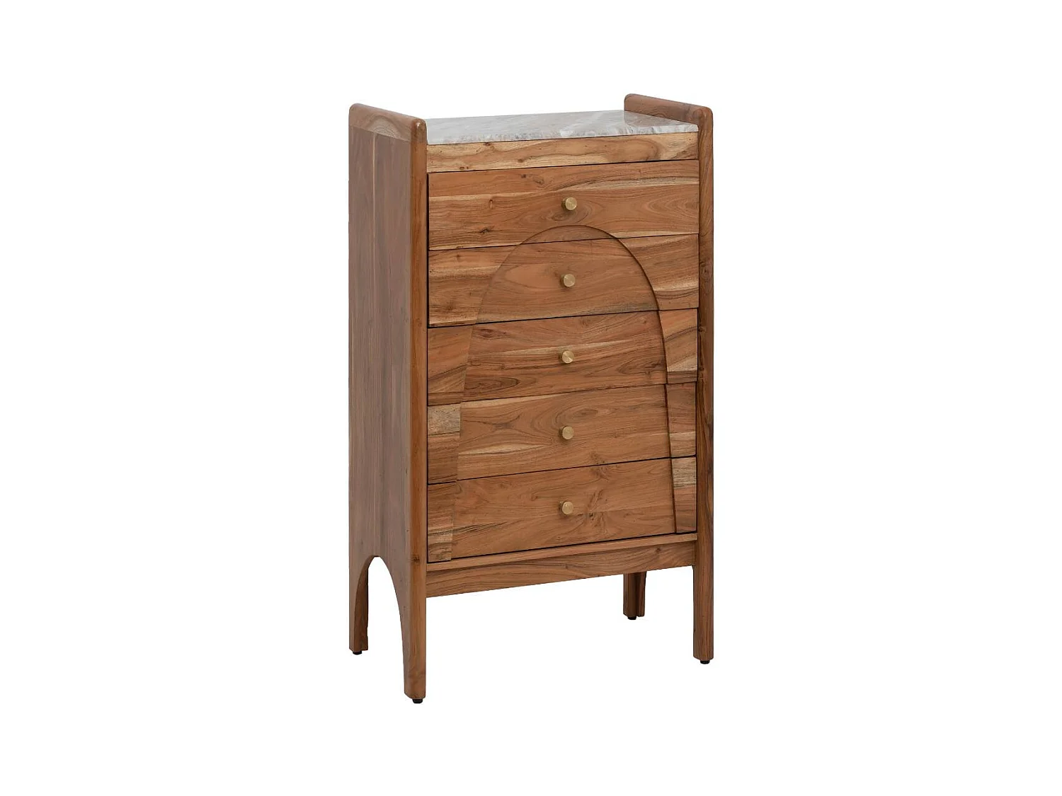 Chiffonnier en marbre et bois d'acacia Calix