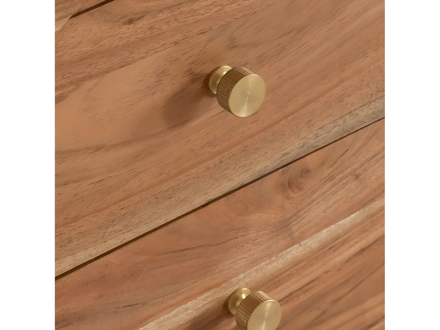 Cómoda compacta de mármol y madera de acacia con 6 amplios cajones