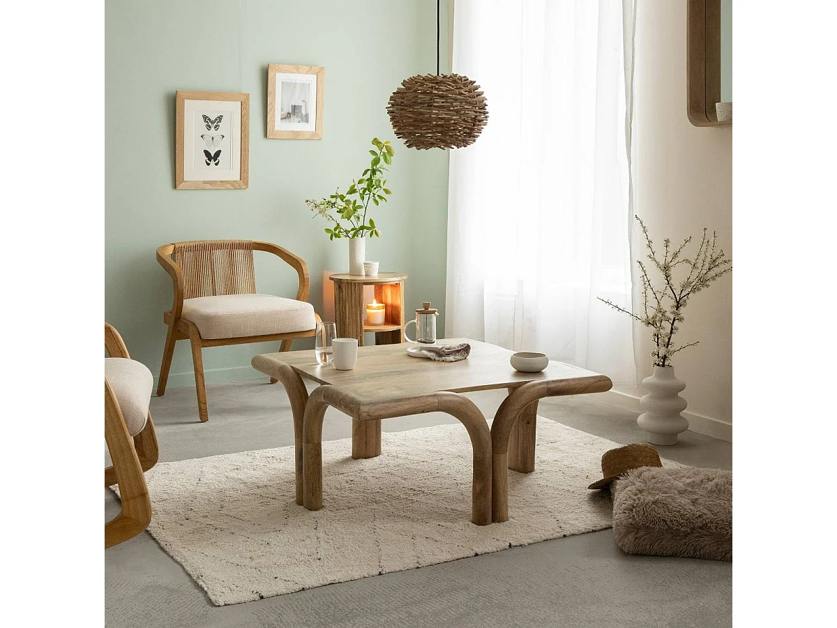 Table basse carré en bois de manguier Zola
