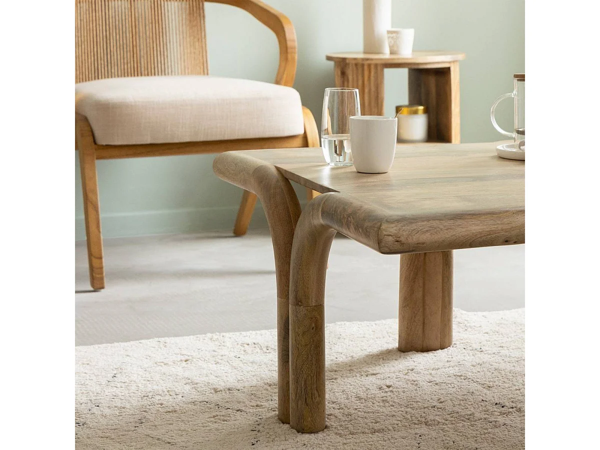 Table basse carré en bois de manguier Zola