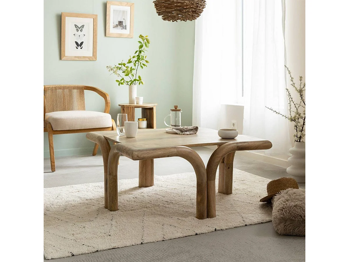 Table basse carré en bois de manguier Zola