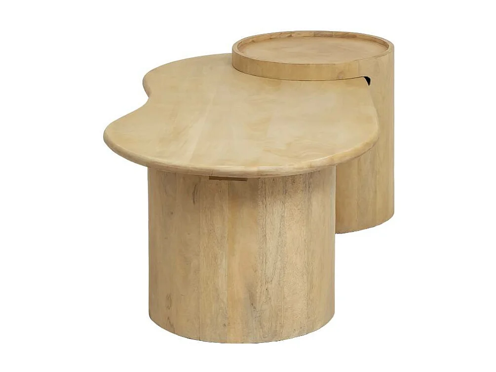 Table basse en vague en bois de manguier Silas