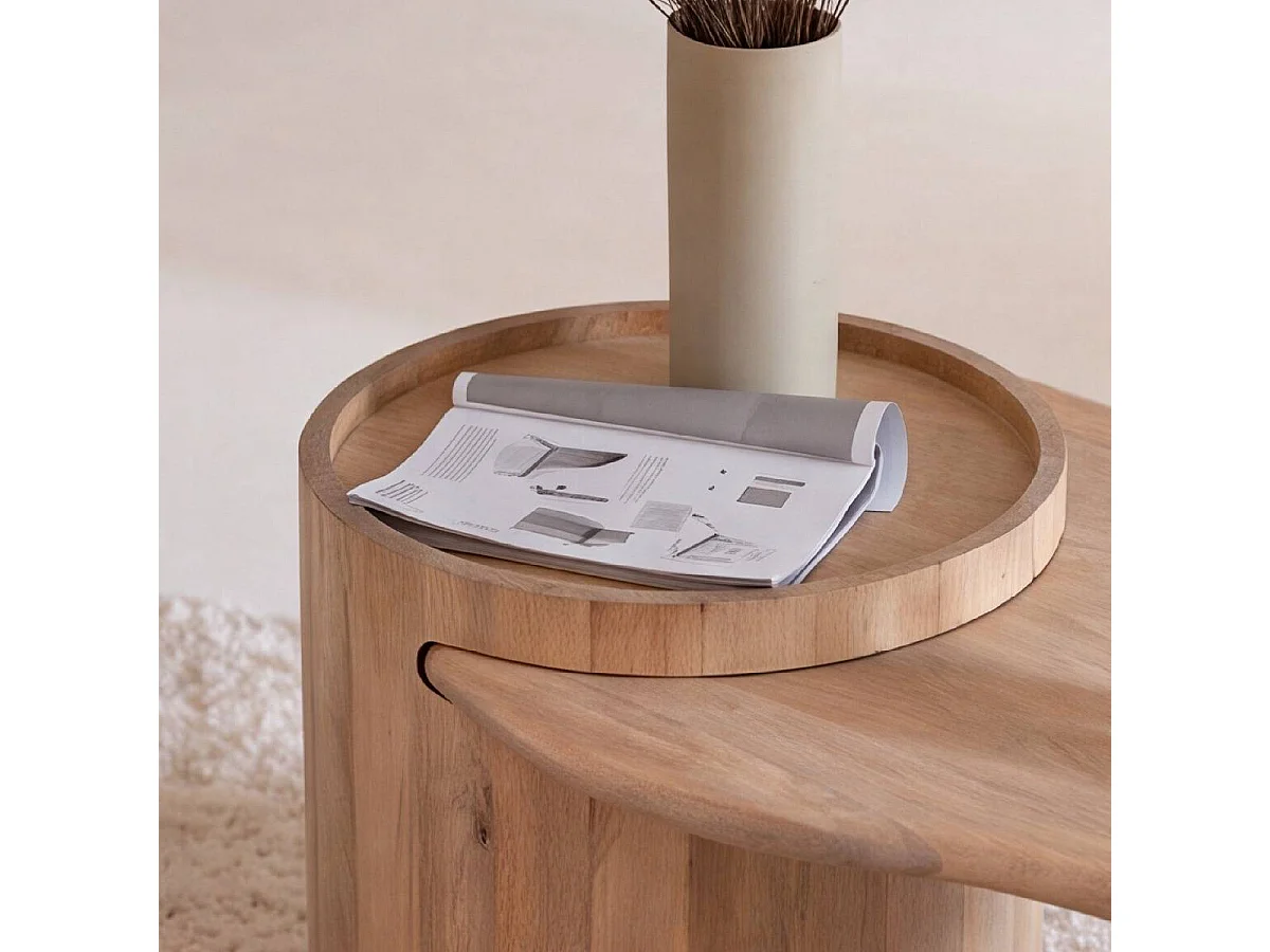 Table basse en vague en bois de manguier Silas