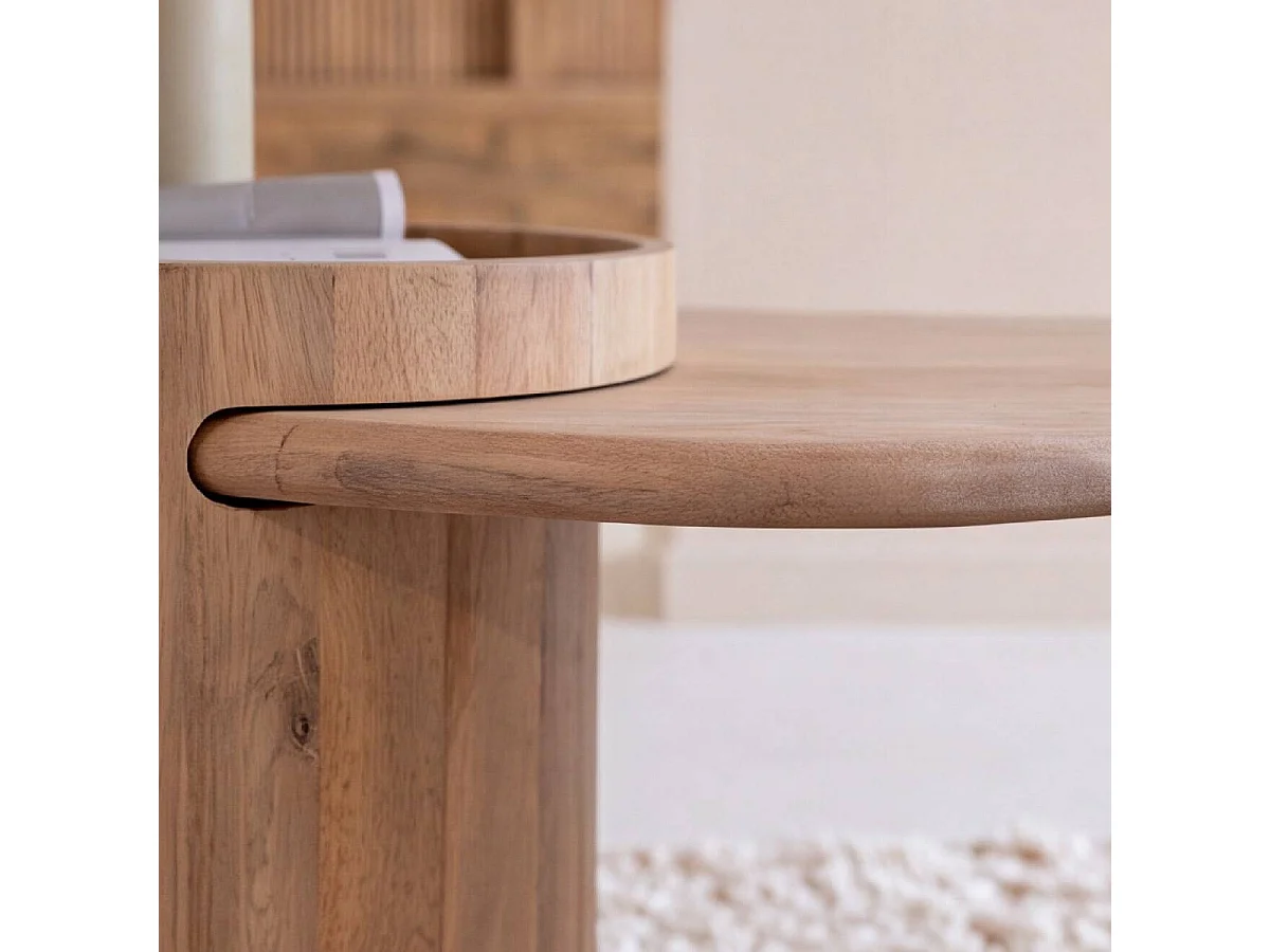 Table basse en vague en bois de manguier Silas