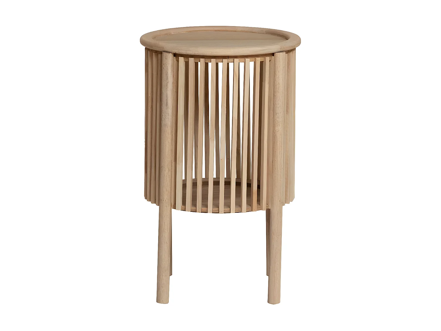 Table de chevet ronde en bois de pin Vénus