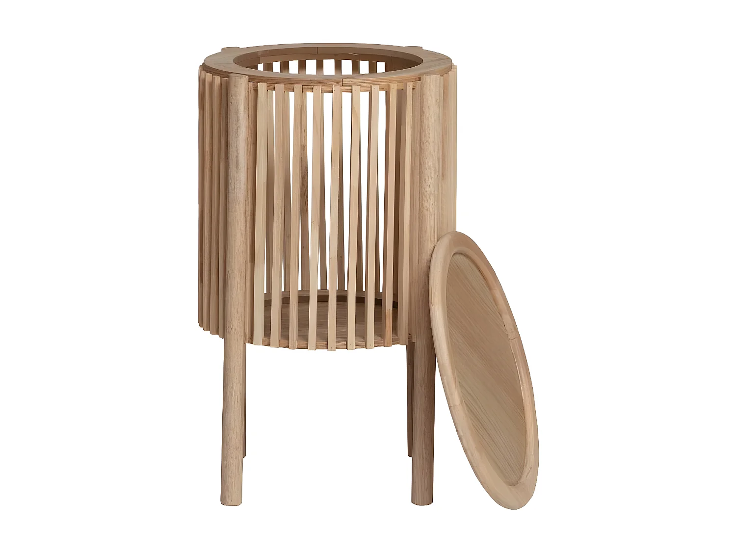 Table de chevet ronde en bois de pin Vénus