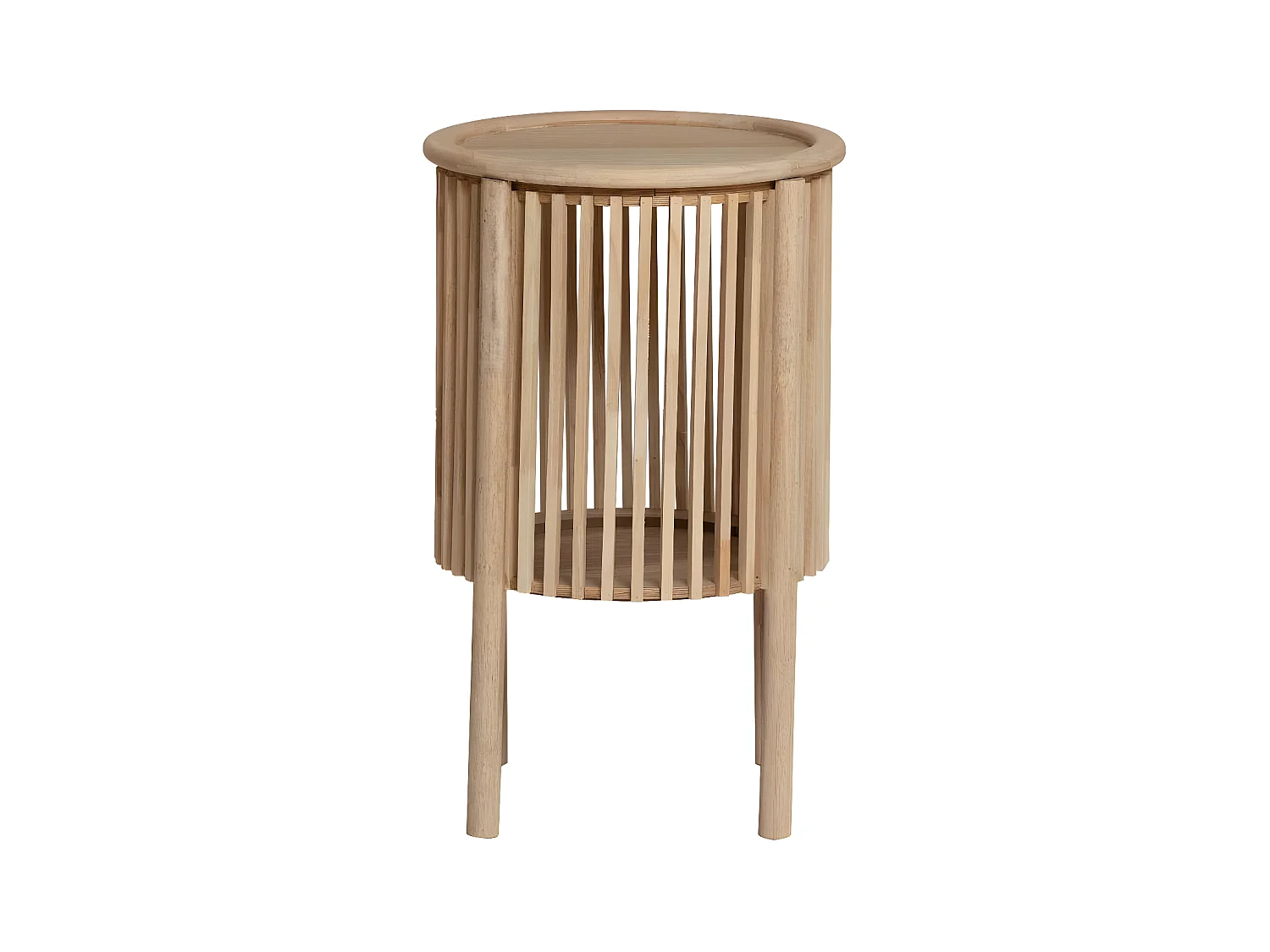 Table de chevet ronde en bois de pin Vénus