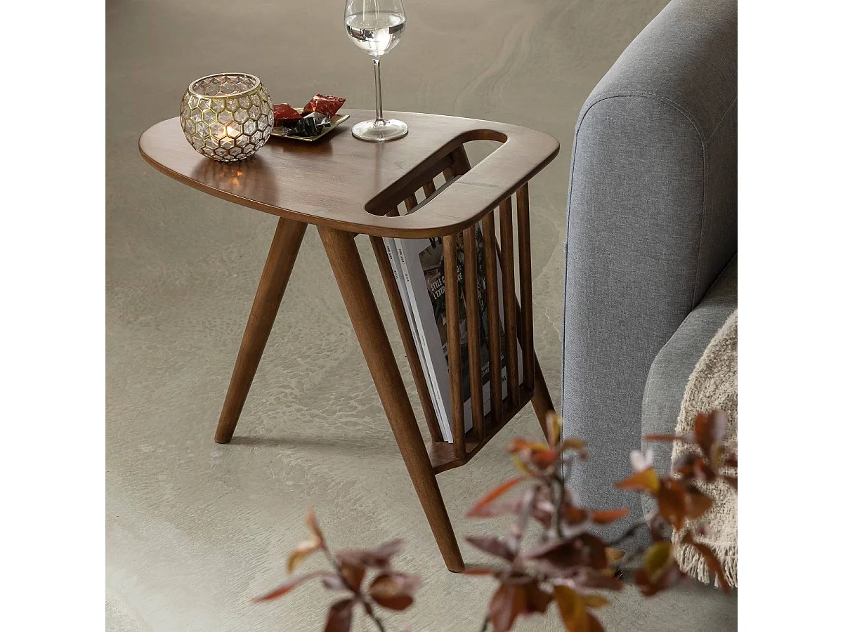 Mesa auxiliar vintage de madera de mango Lino