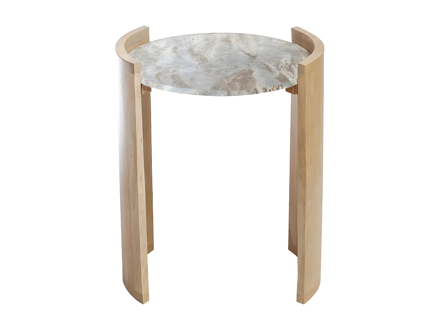 Mesa auxiliaren madera de mango y mármol Isabella