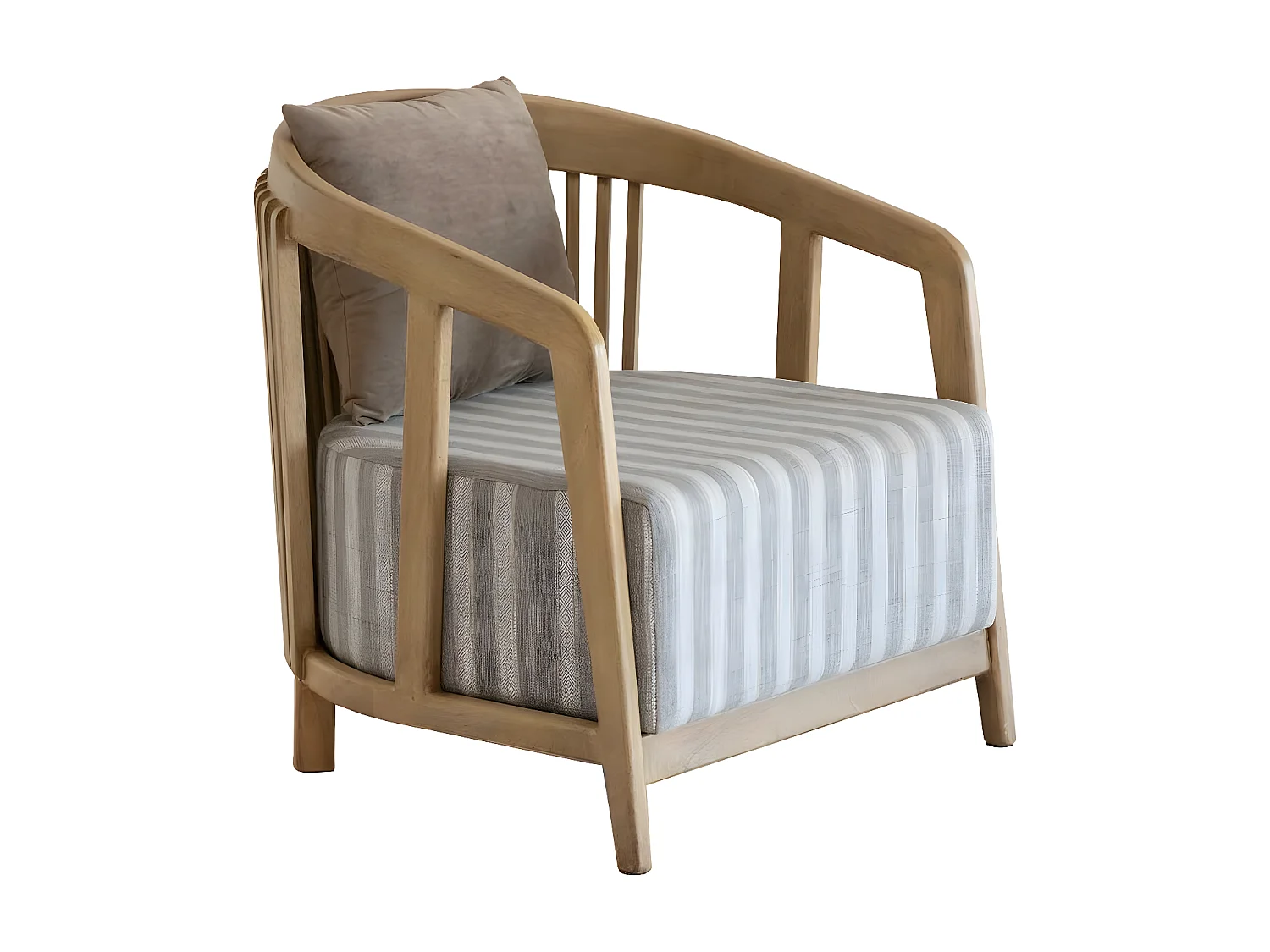 Sillón de madera de mango Térence con elegancia natural y sofisticación rústica