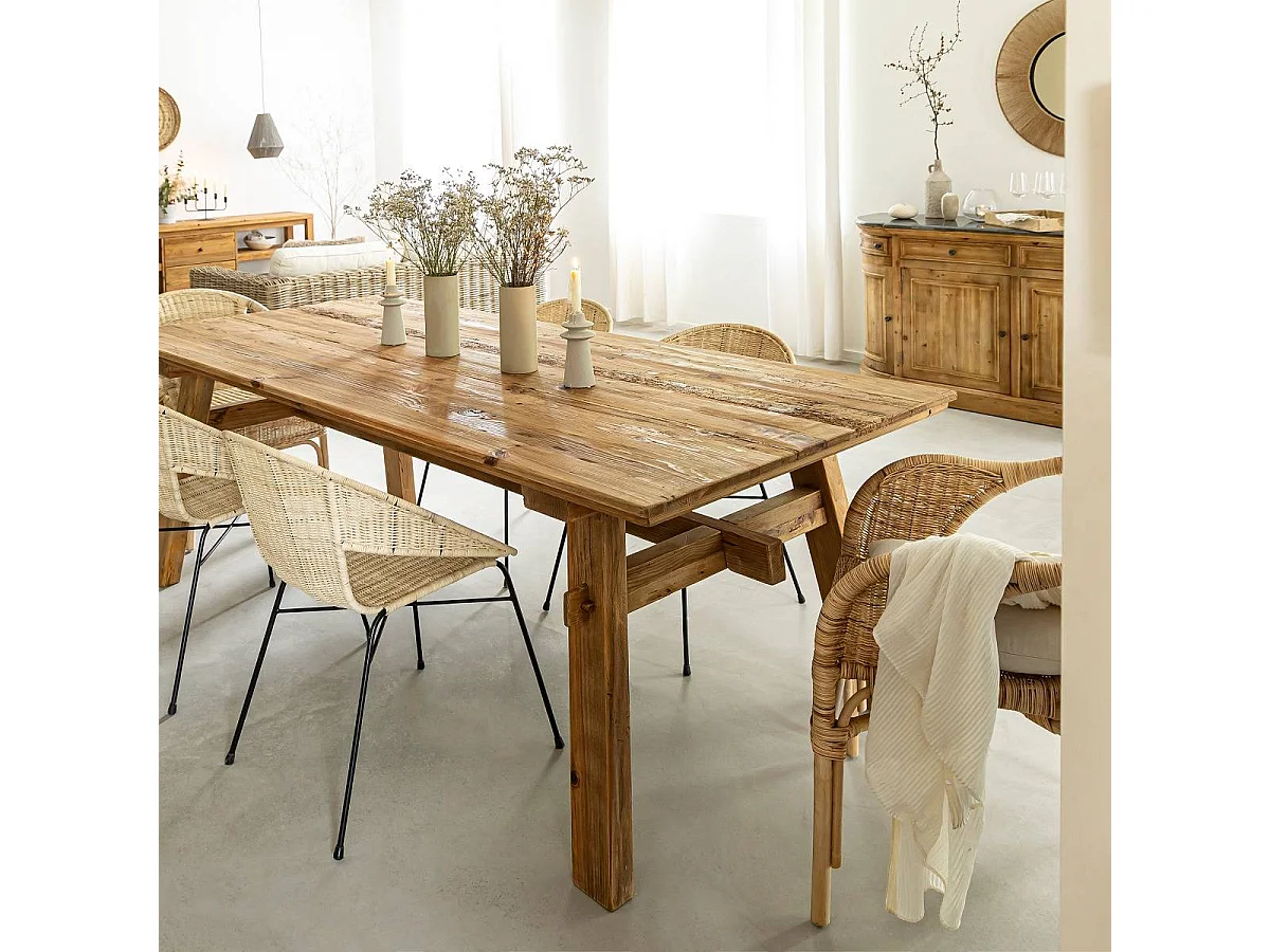 Table à manger en pin recyclé Blaise