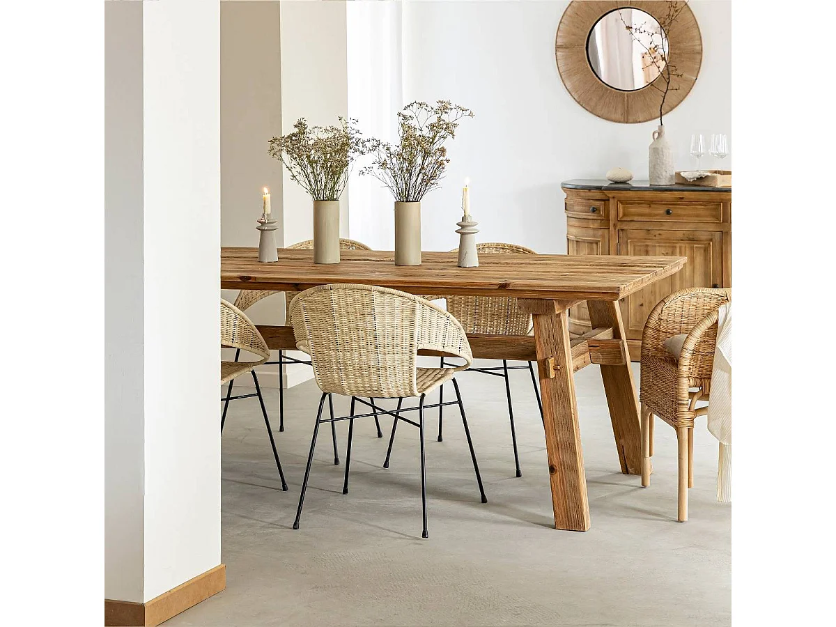 Table à manger en pin recyclé Blaise