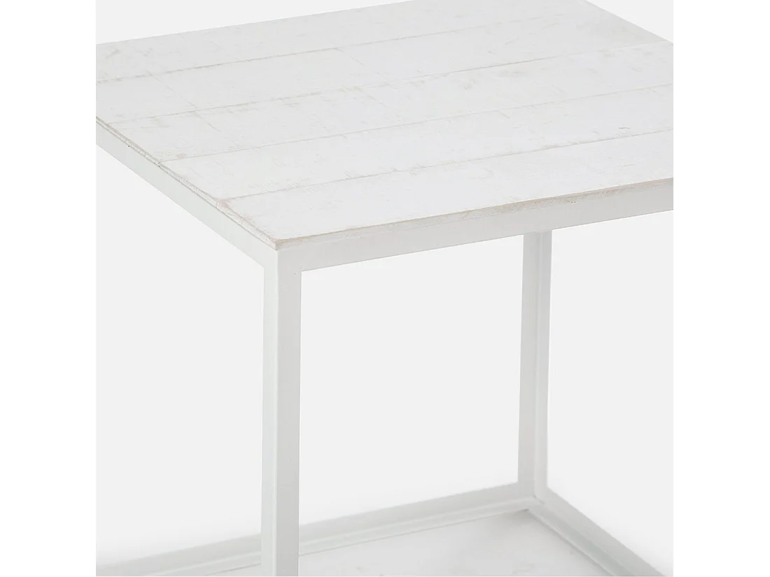 Table d'appoint en métal blanc 52x50 cm-Brena