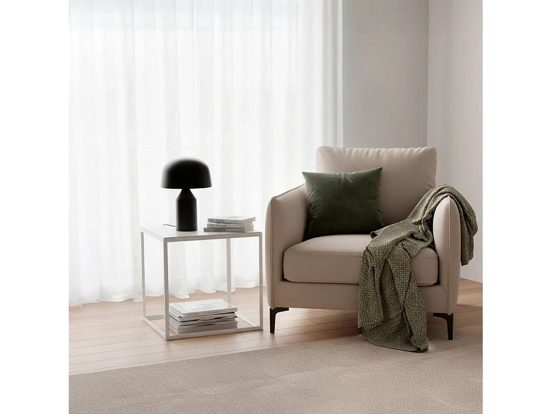 Table d'appoint en métal blanc 52x50 cm-Brena