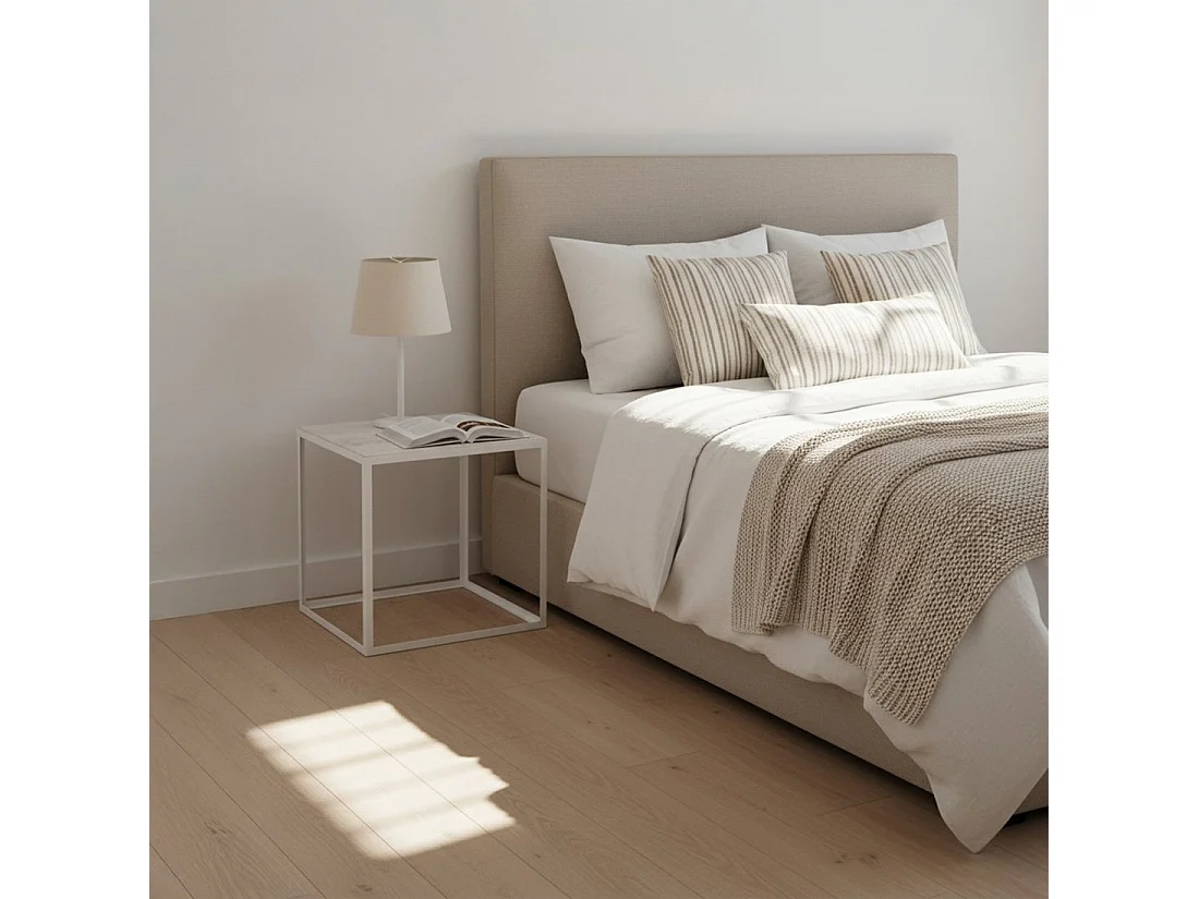 Table d'appoint en métal blanc 52x50 cm-Brena