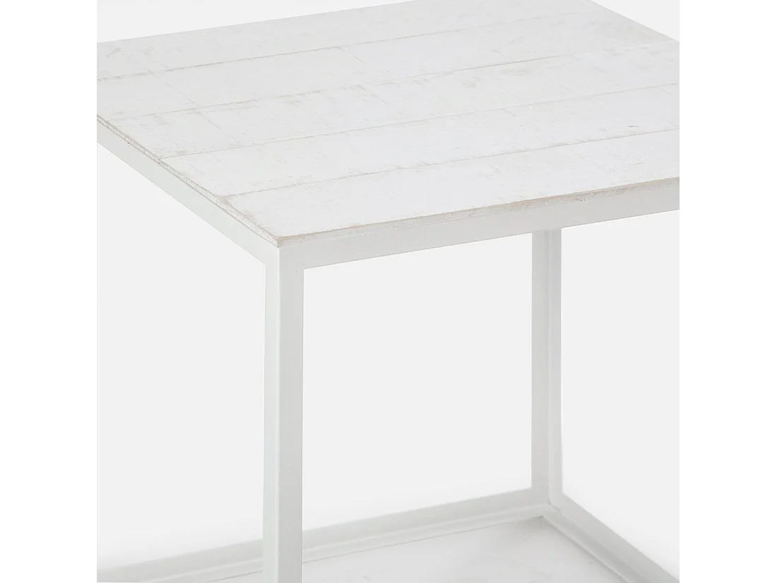 Table d'appoint en métal blanc 52x50 cm-Brena