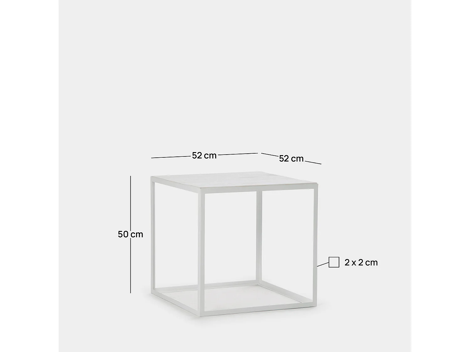 Table d'appoint en métal blanc 52x50 cm-Brena