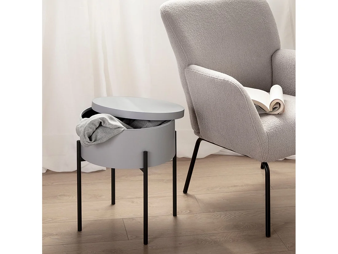 Table d'appoint en bois gris 44x46 cm-Tampa