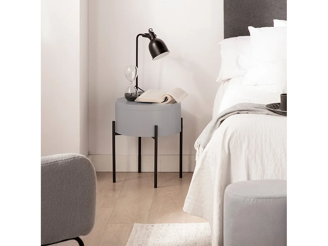 Table d'appoint en bois gris 44x46 cm-Tampa