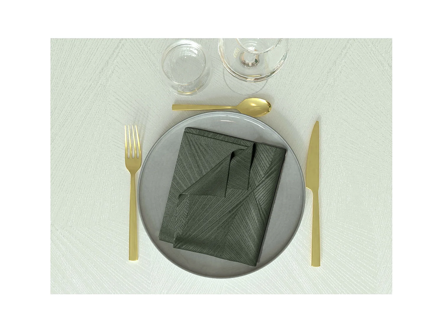 Lot de 3 serviettes 45x45 cm LUXURY vert, par Soleil d'Ocre