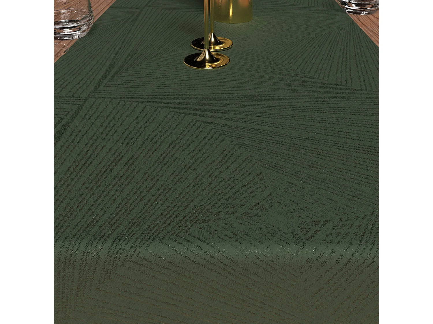 Chemin de table 40x180 cm LUXURY vert, par Soleil d'Ocre