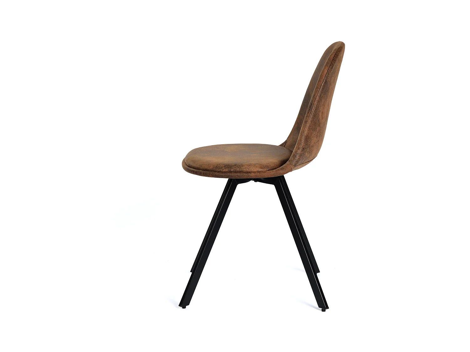 Lot de 4 chaises de salle à manger suède marron pivotant et pieds noirs SUNFLOWER SUEDE BROWN 4PCS